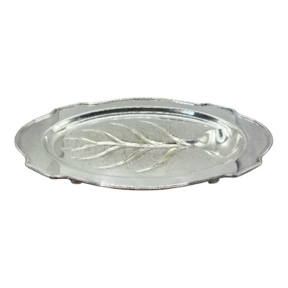Vintage Wallace Silver-Plated Footed Meat Carving Serving Tray 16” Tree of Life